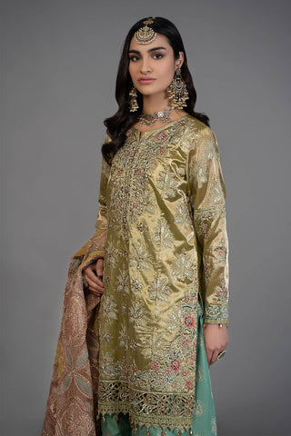 Suit Salmon and Leaf Green BDS-2503 D3