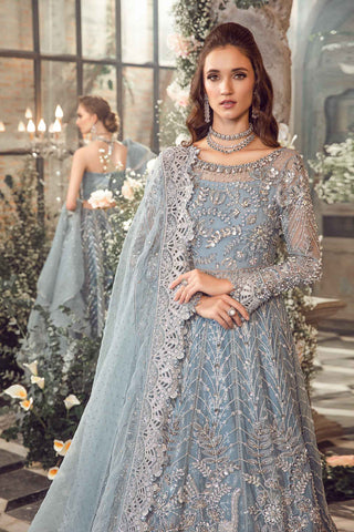 Maria b Unstitched Mbroidered | Ice Blue BD-2702 D2