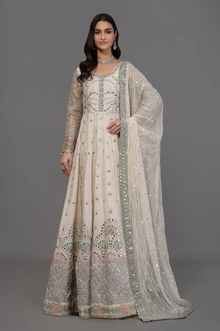 Suit Pearl White and Peach Silver BDS-2502 D2