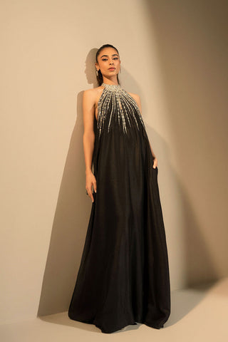 Lulusar Black Crystal Embellished Dress