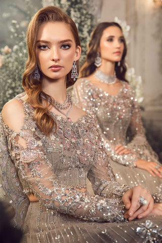 Maria b Unstitched Mbroidered | Grey BD-2703