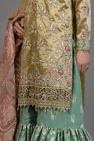Suit Salmon and Leaf Green BDS-2503 D3